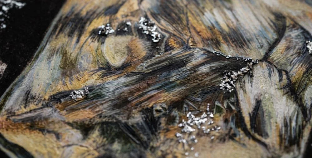 Strata · Okavango, The Earth, by Annette Fernando, set with rough diamond slices